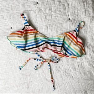 Modern Amusement Rainbow Striped Flutter Top